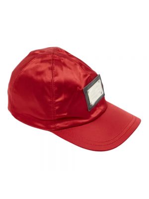 Czerwona satynowa czapka Dolce & Gabbana Pre-owned
