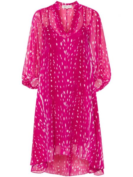 Midi šaty Dvf Diane Von Furstenberg růžové