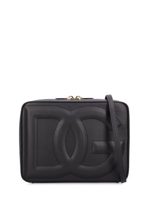 Usnjena torbica za čez ramo Dolce & Gabbana črna