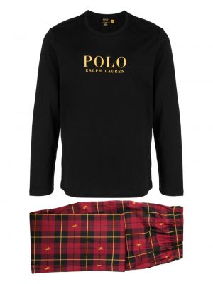 Kockás pamut pizsama nyomtatás Polo Ralph Lauren