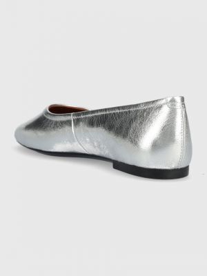 Bőr balerina cipők Vagabond ezüstszínű