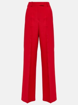 Прямые брюки с высокой талией из крепа Valentino красные