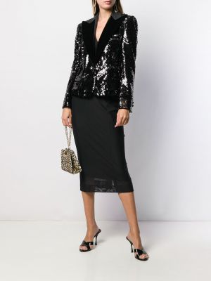 Blazer con bordado con lentejuelas Dolce & Gabbana negro