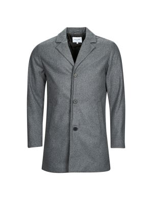 Vlněný kabát Jack & Jones šedý