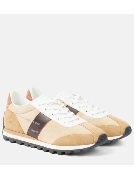 Läder mocka sneakers Hogan brun