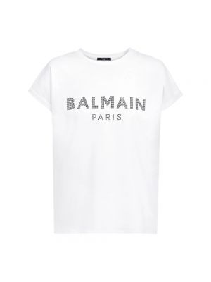 Koszulka z kryształkami Balmain