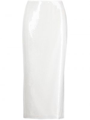Midi φούστα με παγιέτες David Koma λευκό