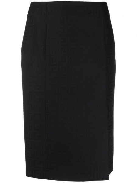 Vlnený midi sukňa Givenchy čierna