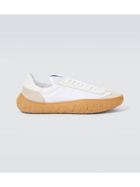 Semsket skinn sneakers Bottega Veneta hvit