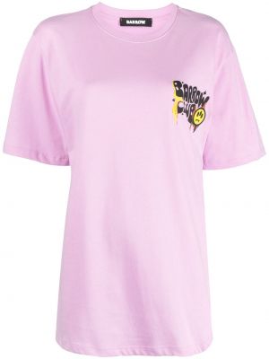 Памучна тениска с принт Barrow розово