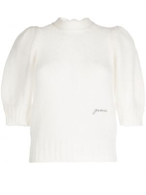 Pull brodé Ganni blanc