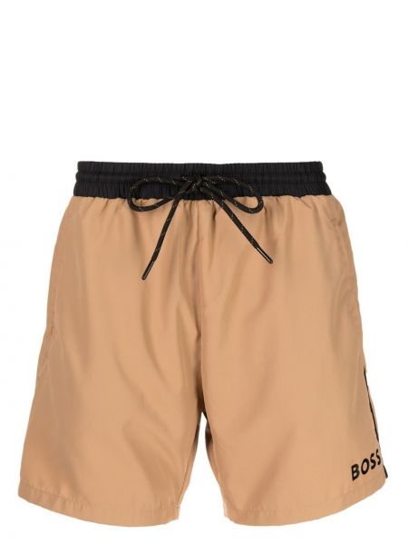 Trykt shorts Boss brun