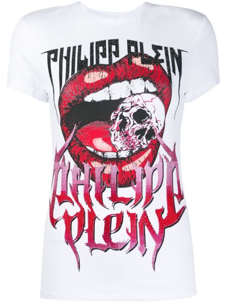 Camiseta slim fit Philipp Plein blanco