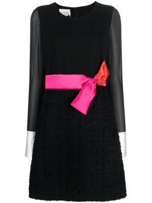 Czarna sukienka midi z kokardką Edward Achour Paris