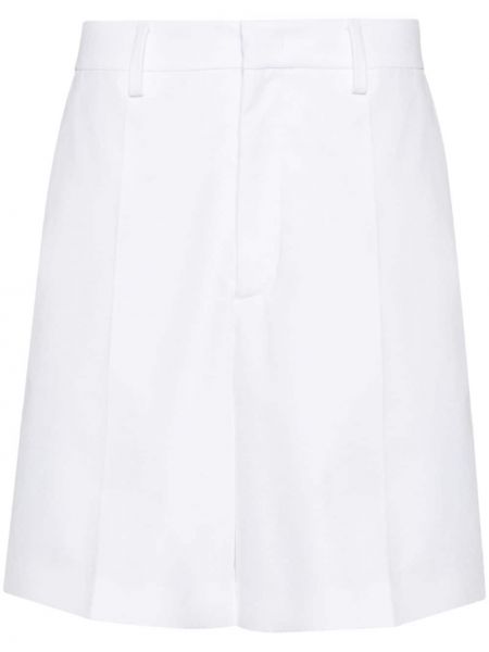 Shorts en coton plissées Valentino Garavani blanc