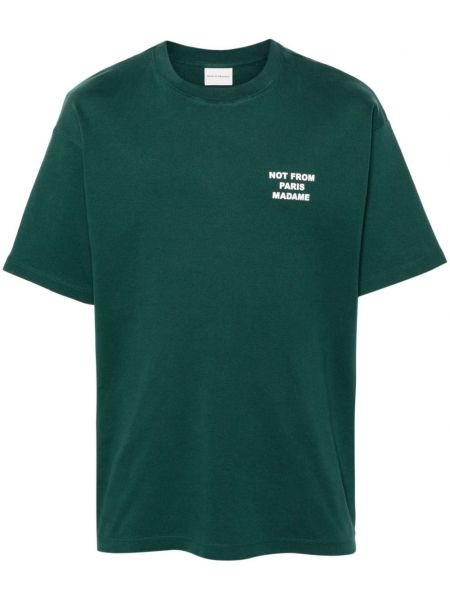Βαμβακερή μπλούζα με σχέδιο Drôle De Monsieur πράσινο
