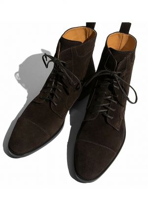 Замшевые ботинки на шнуровке Scarosso коричневые