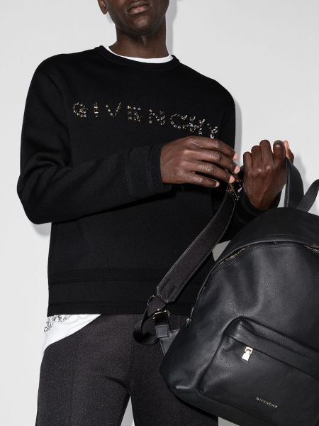 Sweter wełniany z ćwiekami Givenchy czarny