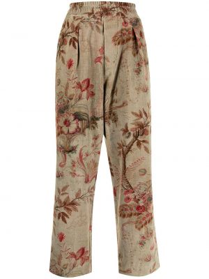 Pantalones rectos de flores con estampado Pierre-louis Mascia