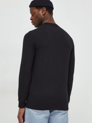 Tričko s dlouhým rukávem s dlouhými rukávy s aplikacemi Karl Lagerfeld černé