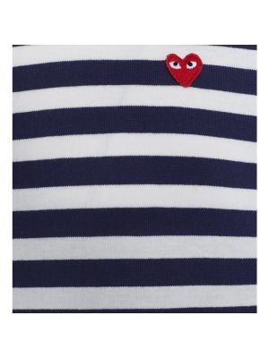 Camiseta de manga larga a rayas con corazón Comme Des Garçons Play