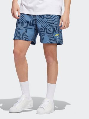 Shorts de sport à imprimé Adidas bleu