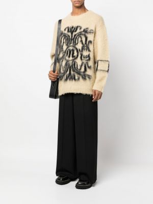 Abstrakter strick pullover mit print Nanushka beige