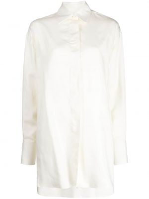 Krekls ar pogām ar garām piedurknēm Shang Xia balts