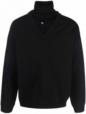 Pleteni pulover Valentino Garavani črna