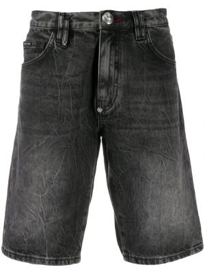 Pantalones cortos vaqueros con bolsillos Philipp Plein negro
