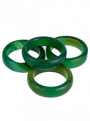 Кольцо бусики-колечки зеленое