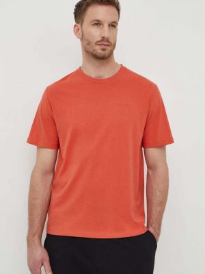 Памучна тениска с дълъг ръкав Pepe Jeans оранжево