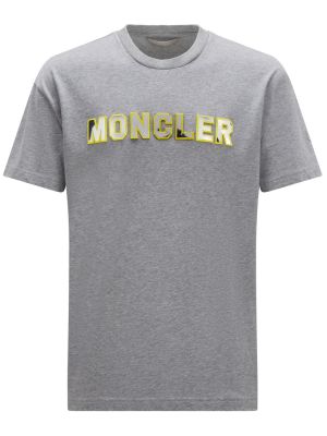 Памучна тениска от джърси Moncler сиво