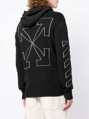 Strick hoodie mit reißverschluss Off-white