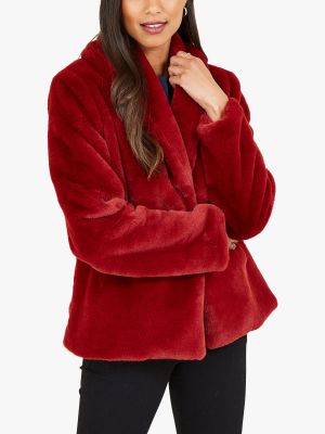 Пальто на запах Yumi красное