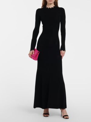Průsvitné dlouhé šaty Victoria Beckham černé