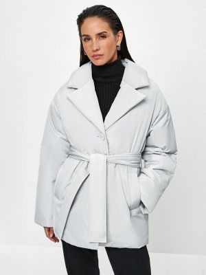 Утепленная демисезонная куртка Zarina серая