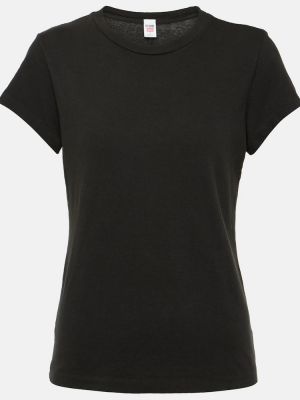 Camiseta de algodón de tela jersey Re/done negro