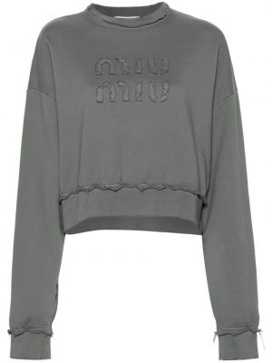 Sweatshirt aus baumwoll Miu Miu grau