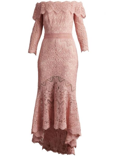 Večerní šaty s lodičkovým výstřihem Tadashi Shoji růžové