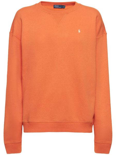 Bombažna jopa brez kapuce Polo Ralph Lauren oranžna