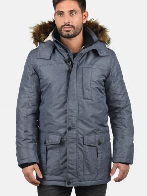 Зимнее пальто с капюшоном Solid синее