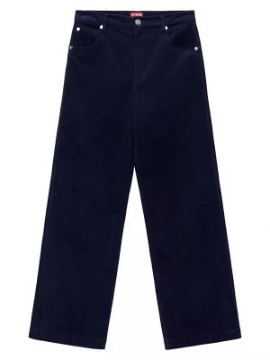 Вельветовые брюки Staud синие