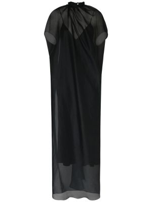 Hodvábne dlouhé šaty Khaite čierna