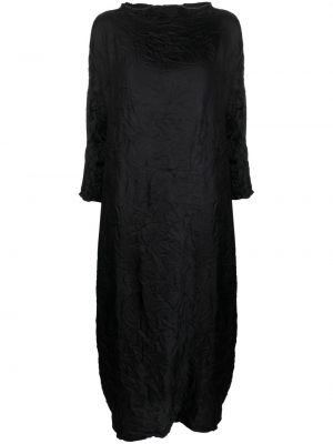 Svilena midi obleka Daniela Gregis črna