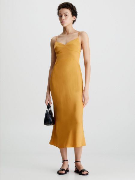 Платье в бельевом стиле ретро Calvin Klein желтое