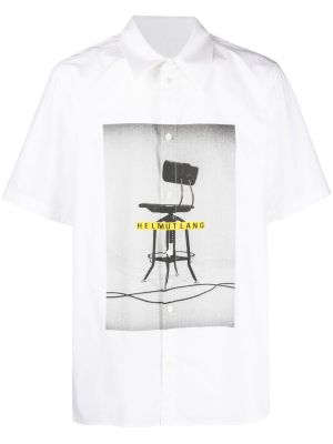 Bombažna srajca s potiskom Helmut Lang bela