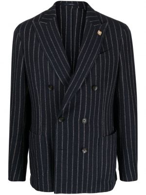 Trykt stripete lang blazer Lardini blå