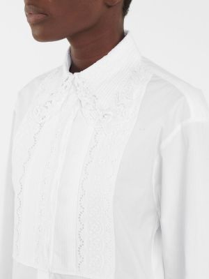 Памучна блуза Paco Rabanne бяло