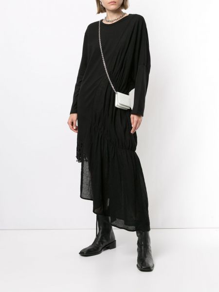 Vestido largo asimétrico Yohji Yamamoto negro